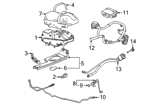 2021 Chevrolet Silverado 3500 HD Diesel Aftertreatment System Diesel Particulate Filter Diagram for 84341170