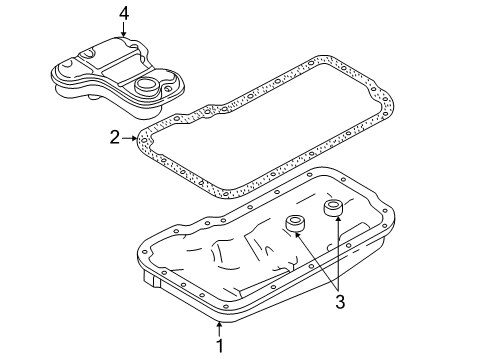 2004 Kia Spectra Automatic Transmission Oil Filter Assembly Diagram for 463212Z000