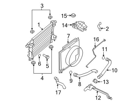 2009 Ford F-350 Super Duty Radiator & Components Lower Shroud Diagram for 7C3Z-8146-A