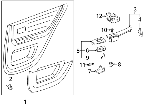 2005 Lexus IS300 Front Door Panel, Rear Door ARMREST Diagram for 74271-53040