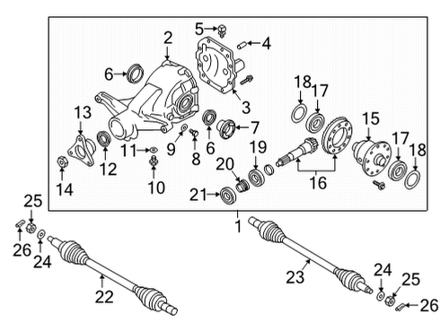 2022 Genesis G90 Axle & Differential - Rear Shim-Inner Bearing Adjust Diagram for 530403C138