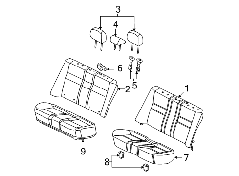 2010 Honda Civic Rear Seat Components Pad & Frame, RR. Seat Cushion Diagram for 82137-SNB-J01