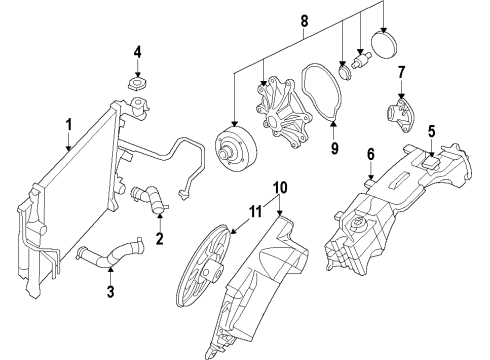 2011 Dodge Nitro Cooling System, Radiator, Water Pump, Cooling Fan Drive-Fan Diagram for 68088545AA