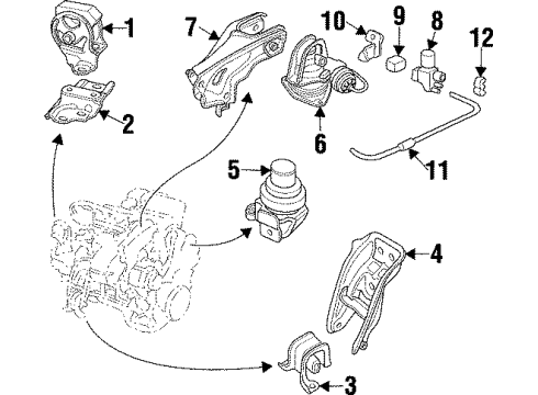 1997 Acura CL Engine & Trans Mounting Clamp, Tube (7.5X2) Diagram for 17205-PC6-000