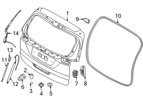 2022 Kia Carnival Gate & Hardware LIFTER ASSY-TAIL GAT Diagram for 81841R0000