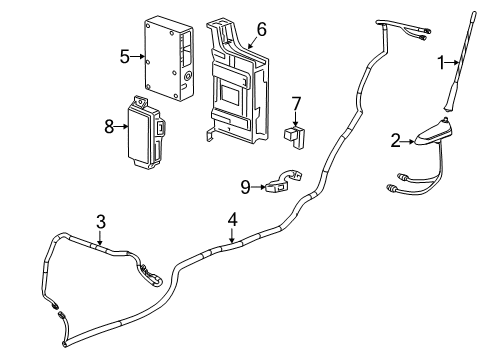 2013 Chevrolet Sonic Communication System Components Antenna Mast Diagram for 22783398