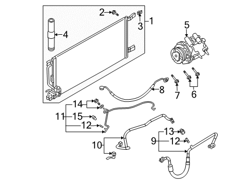2004 Buick Rendezvous Air Conditioner Condenser Bolt Diagram for 10427833