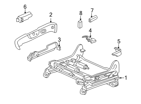 1999 Toyota Camry Power Seats Adjust Knob Diagram for 84921-33070-B0