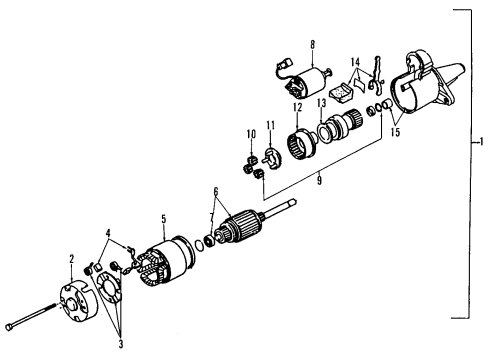 2002 Infiniti I35 Starter Metal-Rear Cover Diagram for 23338-01N10