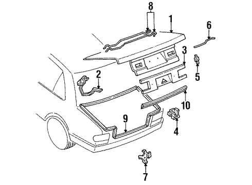 1991 Nissan Sentra Trunk Cable-Trunk Lid & Gas Filler Opener Diagram for 84650-64Y00