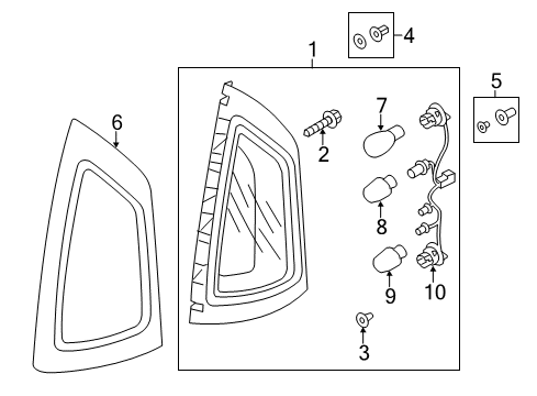 2012 Kia Soul Bulbs Rear Combination Holder & Wiring Diagram for 924502K500