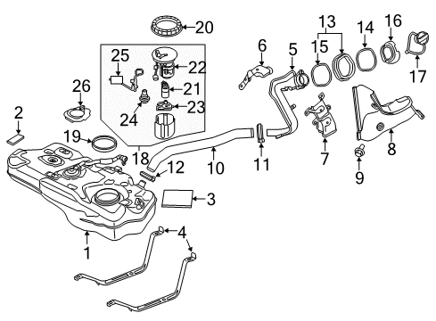 2018 Toyota Yaris iA Fuel Supply Fuel Gauge Sending Unit Diagram for 83320-WB001