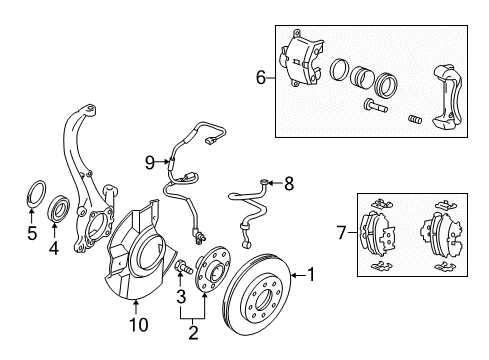 2008 Kia Optima Brake Components Sensor Assembly-Front Abs L Diagram for 598102G100