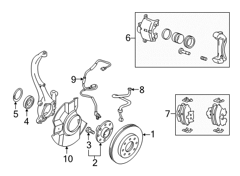 2008 Kia Optima Brake Components Hose-Brake Front, Lh Diagram for 587312G000DS