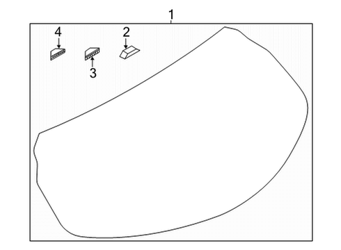 2020 Toyota Yaris Glass - Lift Gate Lift Gate Glass Diagram for 68105-WB004