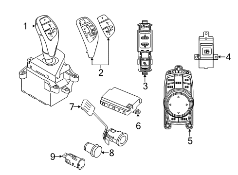 2014 BMW i8 Gear Shift Control - AT Gear Selector Switch Diagram for 61317950410