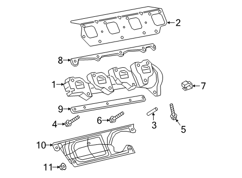2019 Ram 3500 Exhaust Manifold Shield-Exhaust Manifold Diagram for 53032968AF