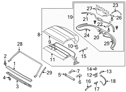 2007 Nissan 350Z Top Cover & Components, Frame & Components Bolt Diagram for 08146-6102G