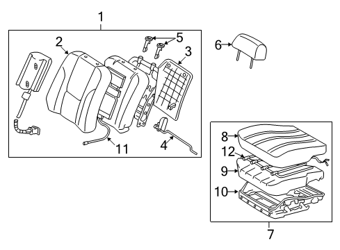 2004 Toyota Avalon Front Seat Components Seat Cover Diagram for 71072-AC140-A1