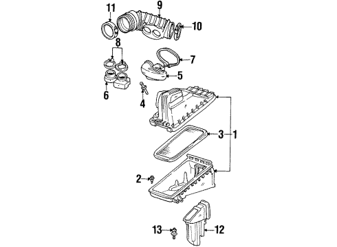 1995 Buick Riviera Powertrain Control Adapter - Air Cleaner Resonator Duct Diagram for 25099367