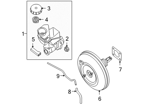 2008 Nissan Altima Hydraulic System Nut Diagram for 46064-ET000