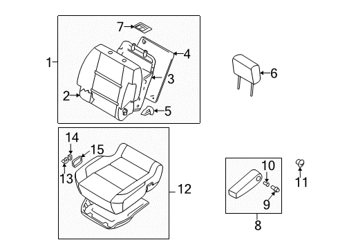 2014 Nissan Armada Passenger Seat Components Cushion Assy-Front Seat Diagram for 87300-9GD1A