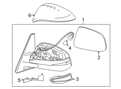 2016 Toyota 4Runner Mirrors Mirror Cover Diagram for 87945-42160-E6