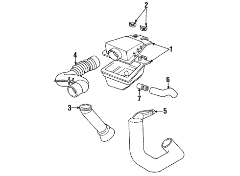 1992 Chevrolet Cavalier Air Intake Duct Asm-Air Cleaner Outlet Diagram for 10156040