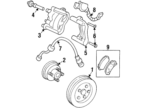 1995 Chevrolet Monte Carlo Front Brakes Pad Kit, Front Disc Brake Diagram for 19167302
