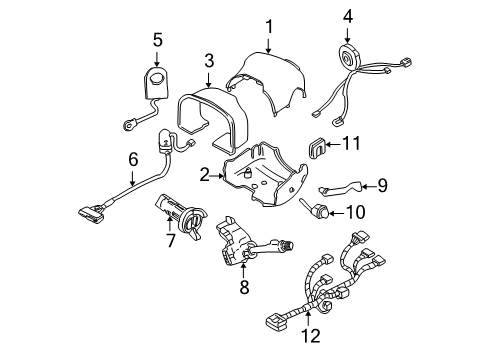 2004 Cadillac DeVille Shroud, Switches & Levers Cover, Steering Column Lower Trim (Very Dark Gray) *Gray Diagram for 26095773