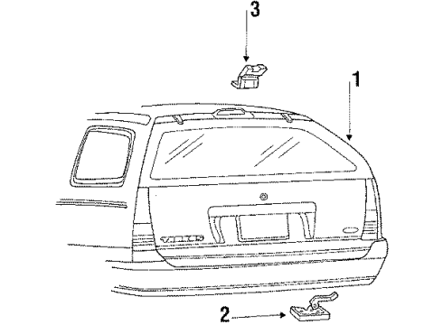 1988 Ford Taurus Trunk Cylinder & Keys Diagram for E8DZ5443507A