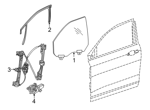 2015 Chrysler 200 Front Door WEATHERSTRIP-Front Door Glass Diagram for 68159993AD