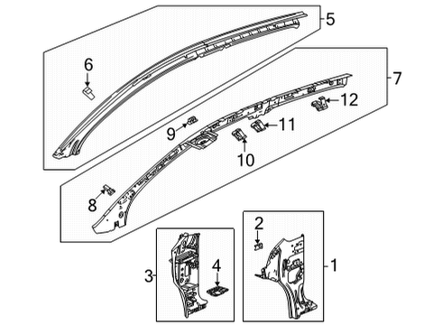 2021 Buick Encore GX Hinge Pillar Weatherstrip Pillar Reinforcement Diagram for 60003210