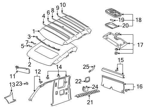 1998 Toyota Tacoma Interior Trim - Cab Cowl Trim Diagram for 62111-04030-B1