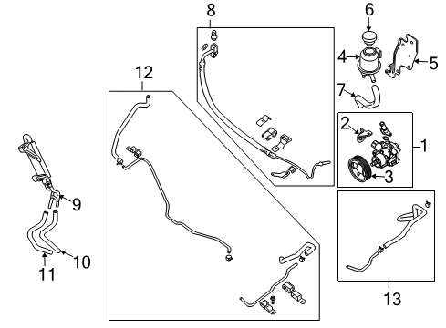 2006 Nissan Titan P/S Pump & Hoses, Steering Gear & Linkage Power Steering Hose & Tube Assembly Diagram for 49721-7S000