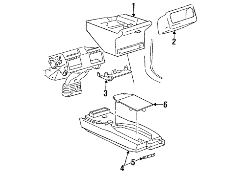 1996 Buick Riviera Front Console COVER, Air Distributor Diagram for 25628328