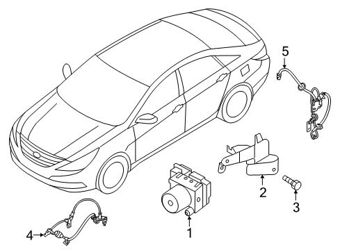 2016 Kia Optima ABS Components Bracket-Hydraulic Module Diagram for 58960D4010