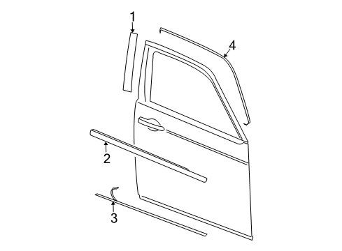 2006 Chrysler 300 Exterior Trim - Front Door Molding-Front Door Diagram for WG18DA4AC