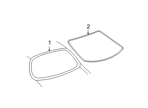 2005 Pontiac Grand Am Back Glass Reveal Molding Diagram for 22624826