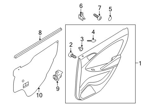 2012 Hyundai Accent Interior Trim - Rear Door Power Window Sub-Switch Assembly Diagram for 93581-1R000