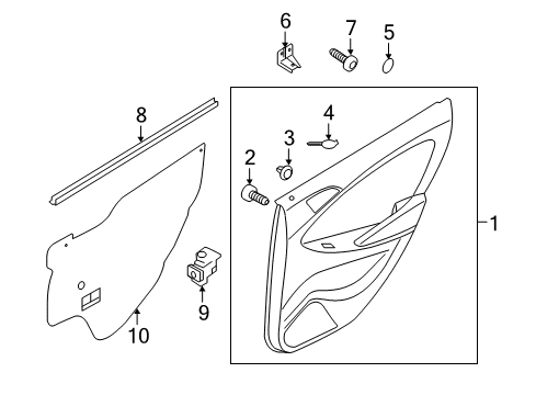 2017 Hyundai Accent Rear Door Weatherstrip-Rear Door Belt Inside LH Diagram for 83231-1R000-4X