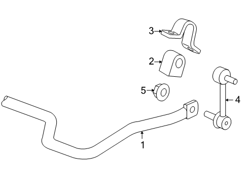 2006 Hummer H3 Stabilizer Bar & Components - Rear Shaft, Rear Stabilizer Diagram for 15086902