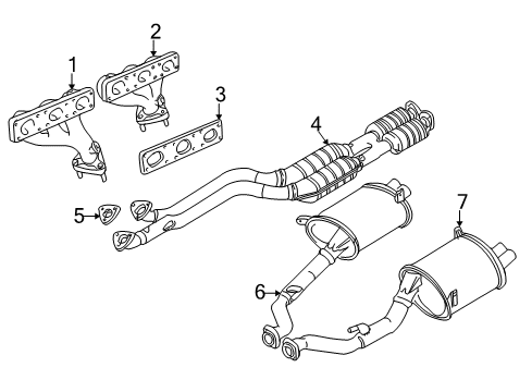 1998 BMW Z3 Exhaust Components Converter Pipe Diagram for 18301435669