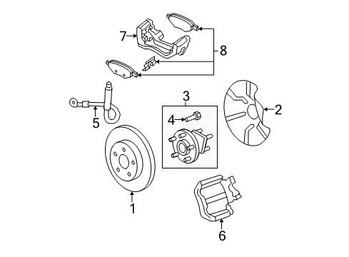 2011 Chevrolet Malibu Rear Brakes Caliper Overhaul Kit Diagram for 19368568