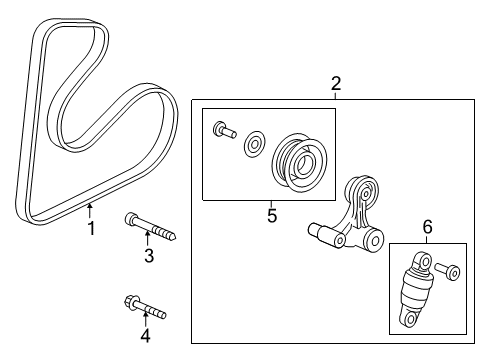 2016 Honda CR-V Belts & Pulleys Belt, Alternator (Mitsuboshi) Diagram for 31110-5LA-A02