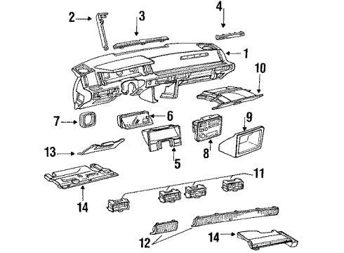 1990 Chevrolet Beretta Instruments & Gauges Instrument Cluster Diagram for 25088558