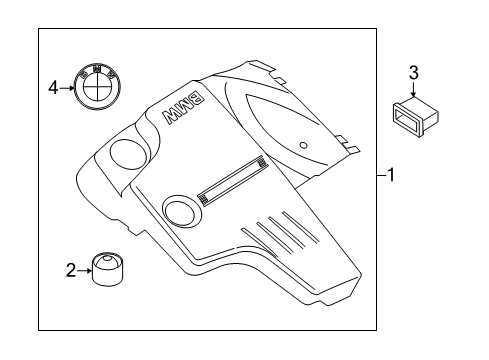 2015 BMW 328d Engine Appearance Cover Cover, Acoustic Diagram for 11147810802