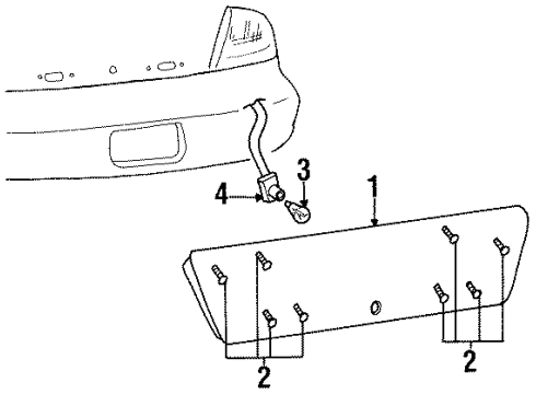 1995 Chevrolet Monte Carlo Backup Lamps APPLIQUE, Back Up Lamp Diagram for 5977874