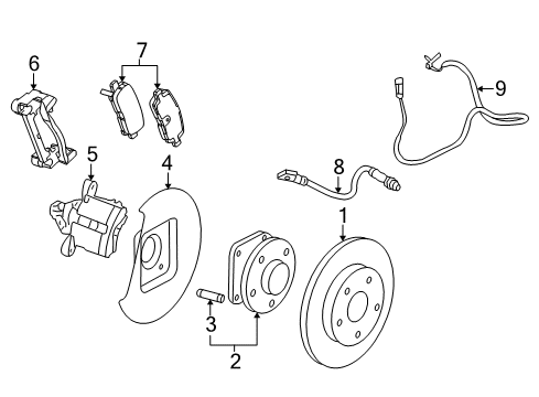 2016 Buick LaCrosse Rear Brakes Rear Speed Sensor Diagram for 23483155