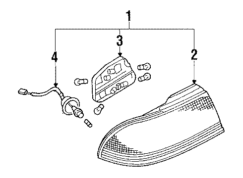 1990 Nissan Maxima Combination Lamps Combination Lamp Assy-Rear, RH Diagram for B6550-85E00